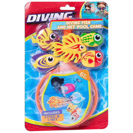 Diving Toy & Net Pool Game 5 Fishes
