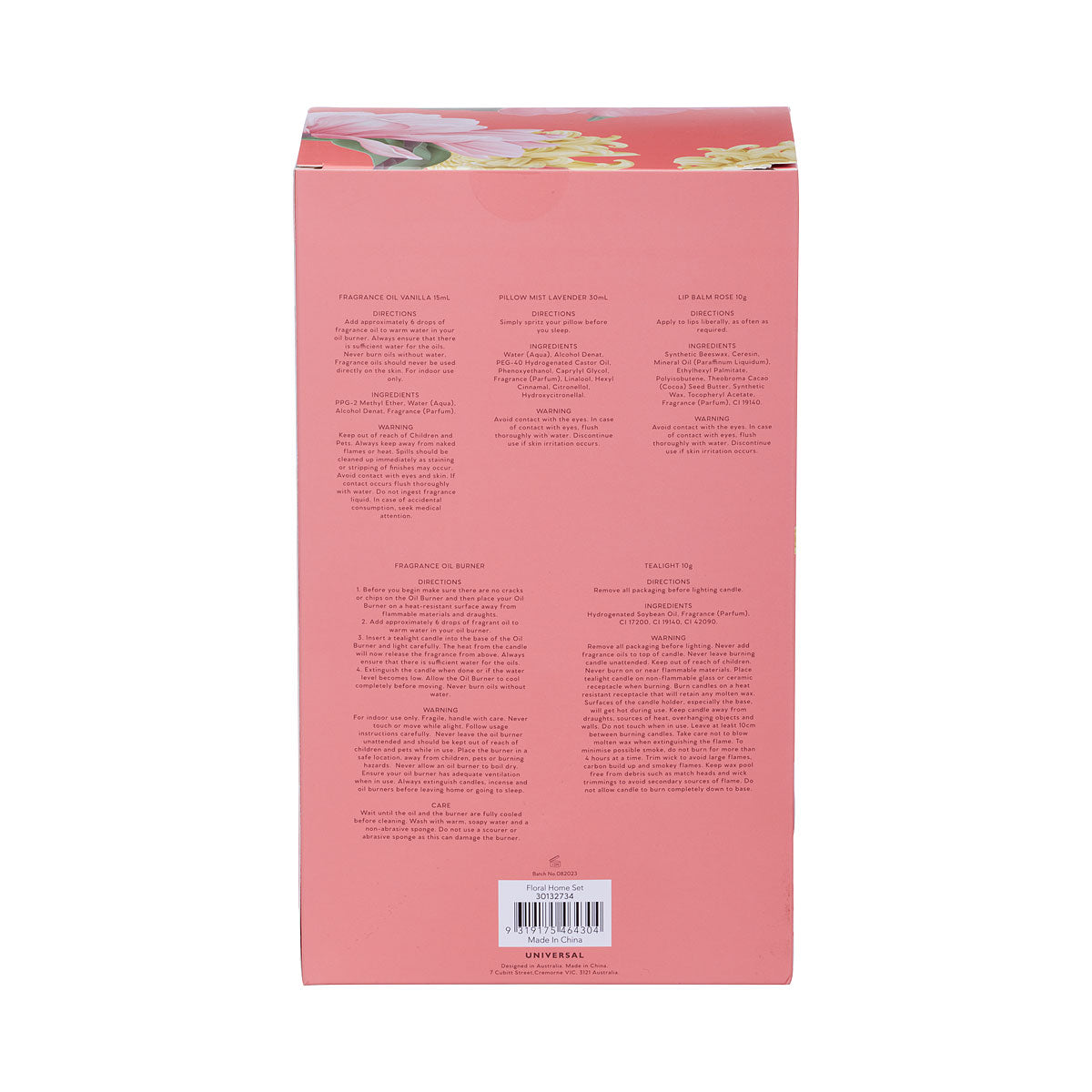 Floral Home Fragrance Set 4pc