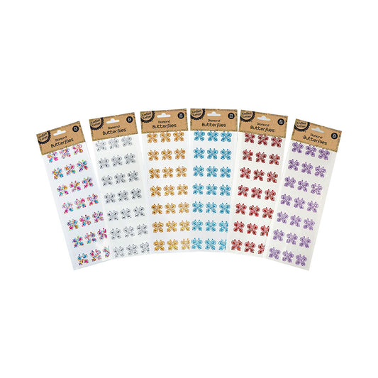 Diamond Butterfly Stickers Assorted