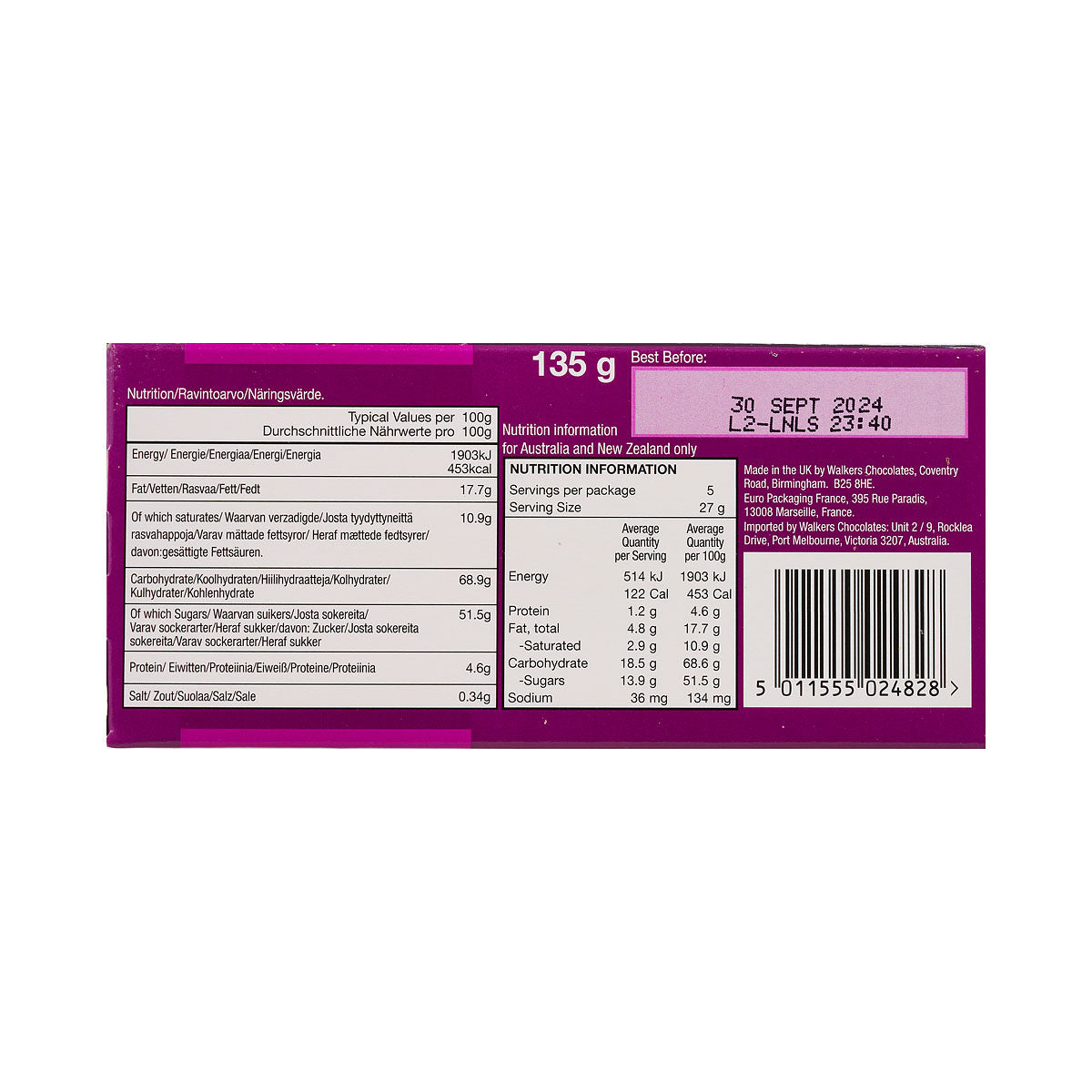 Walkers Turkish Delight Thins 135g