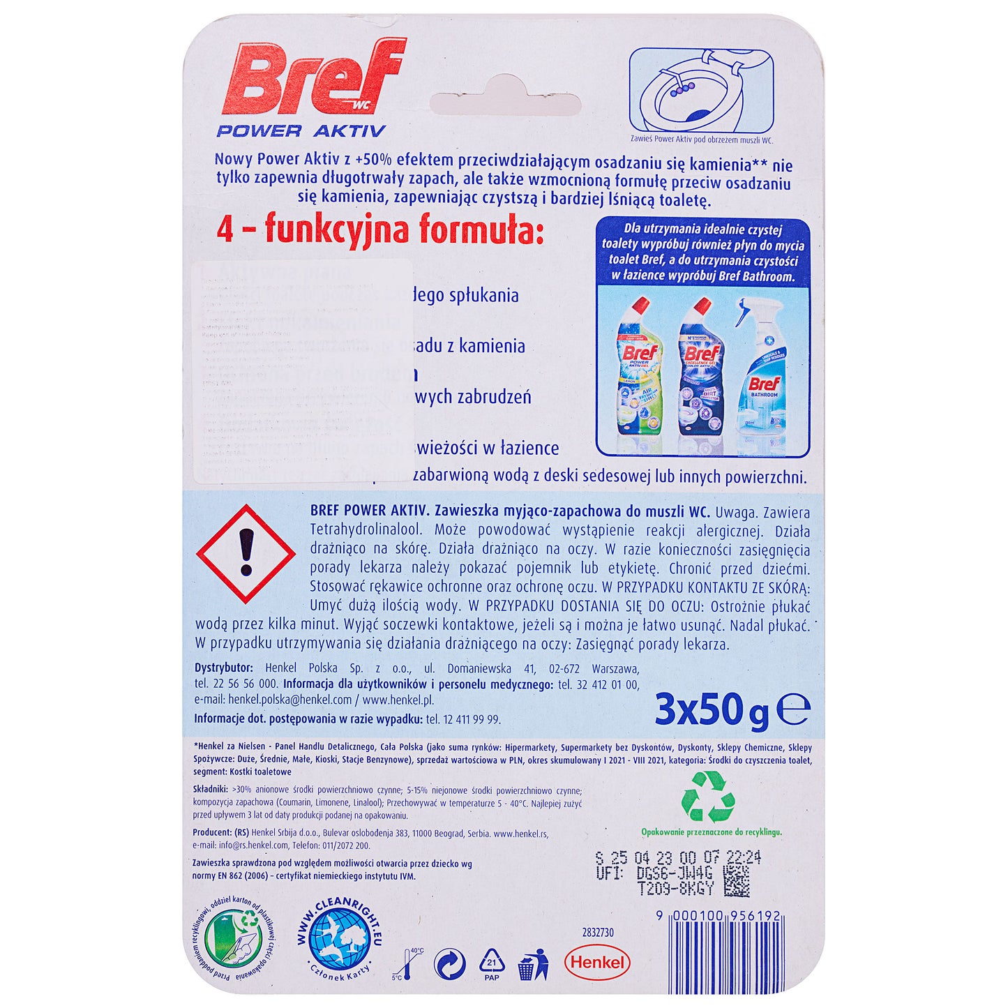 Bref Power Aktiv Toilet Cleaner Lavender 3pk