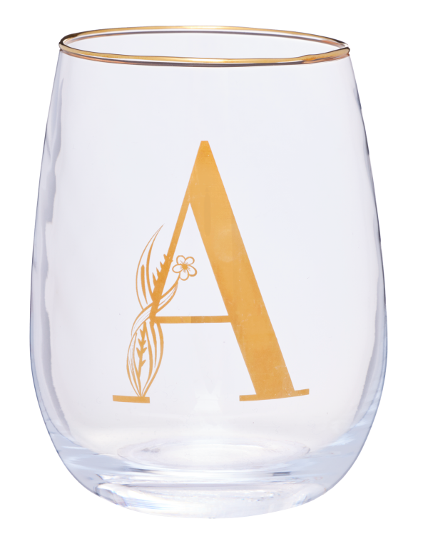 Monogrammed S,M,A Wine Glass 420mL Assorted