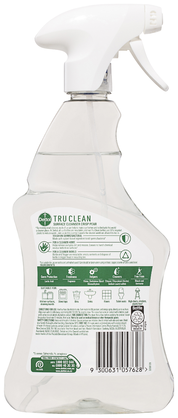 Dettol TruClean Antibacterial Spray Pear 500mL