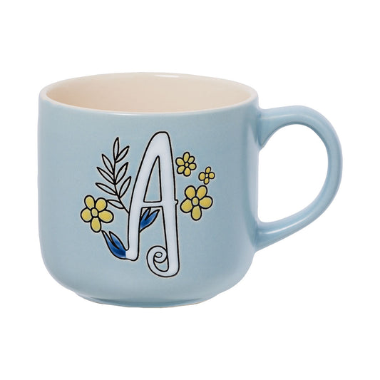 Floral Embossed Monogram S,M,A Mug 400mL Assorted