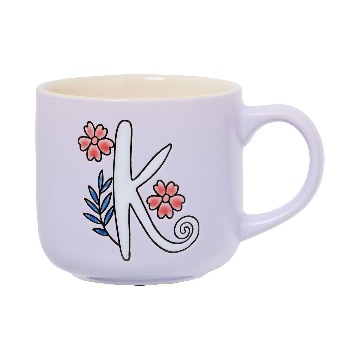 Floral Embossed Monogram C,J,K Mug 400mL Assorted