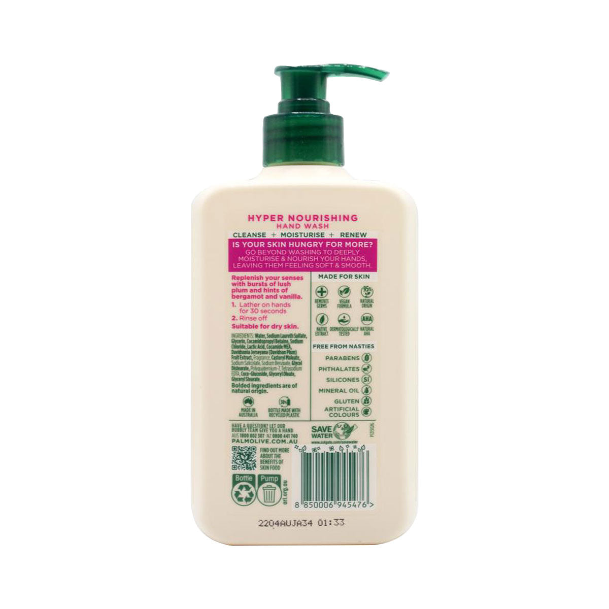Palmolive Skin Food Hyper Nourishing Hand Wash Davidson Plum 500mL