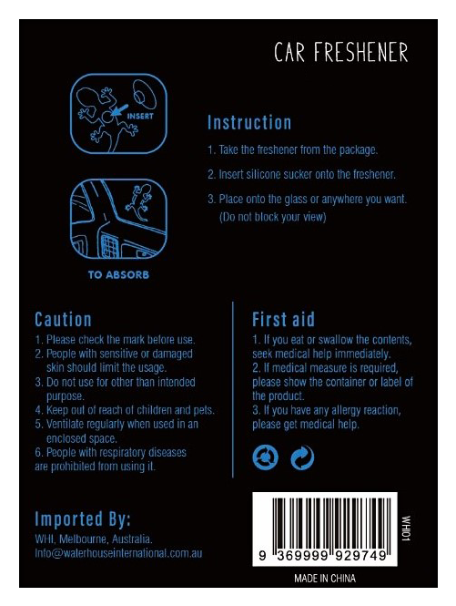 Gecko Air Freshener Blue New Car 18g