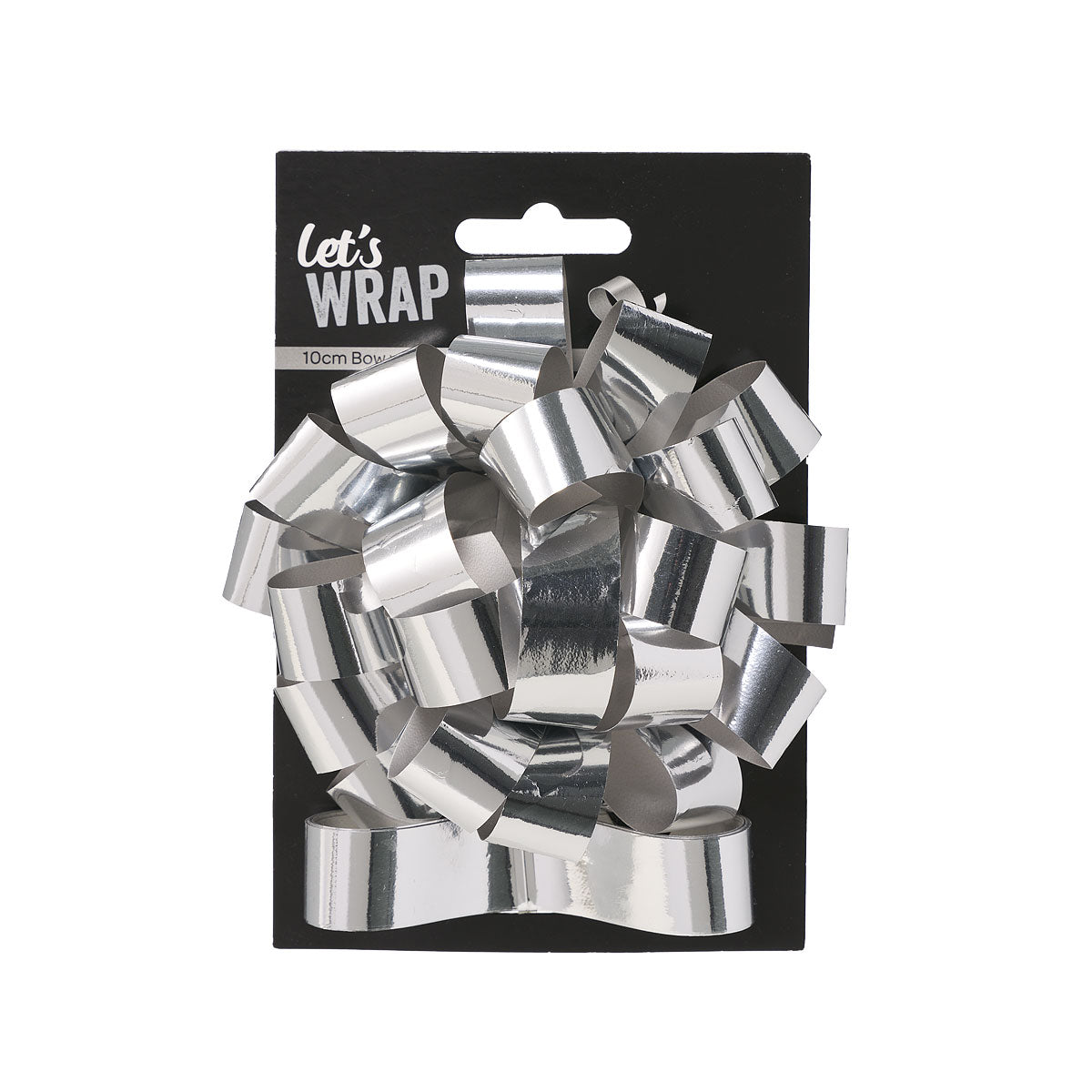 Bow 10cm With Ribbon 2M Silver