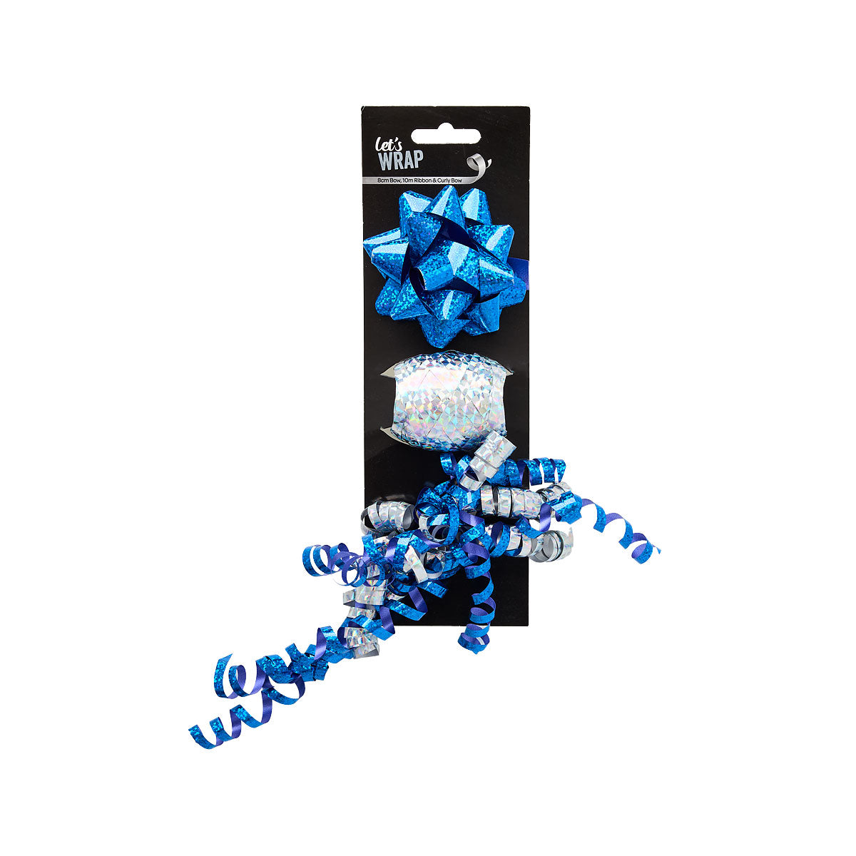 Curly Bow With Ribbon Blue 3pk