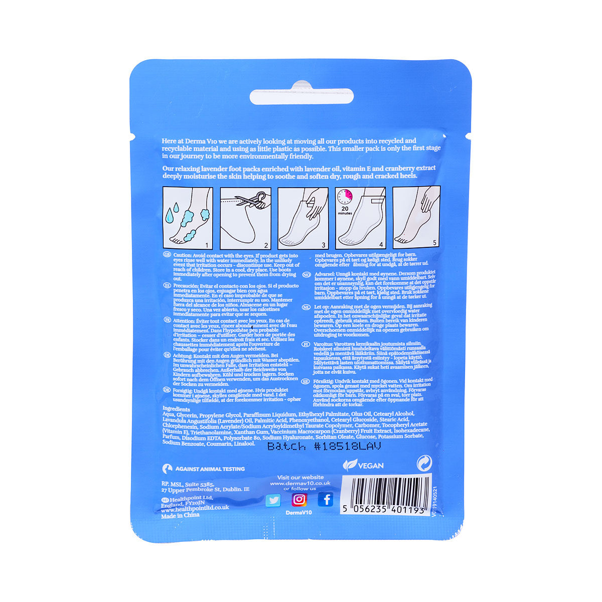 Derma Moist Foot Pack Lavender