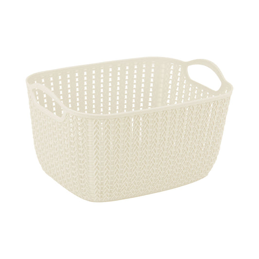 Studio Knit Basket Oval Cream 4L