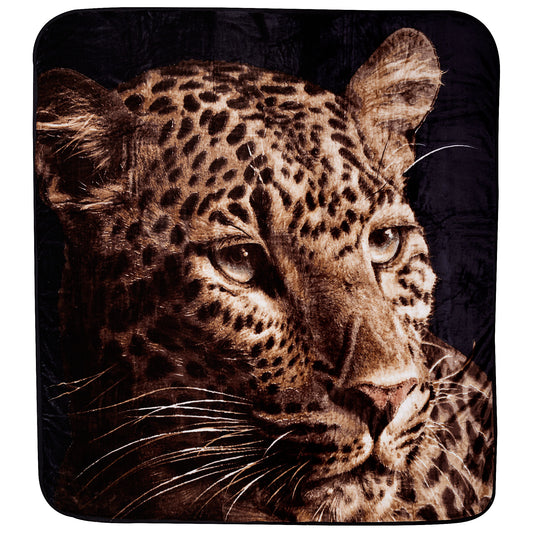 Printed Faux Mink Blanket Leopard 200x220cm
