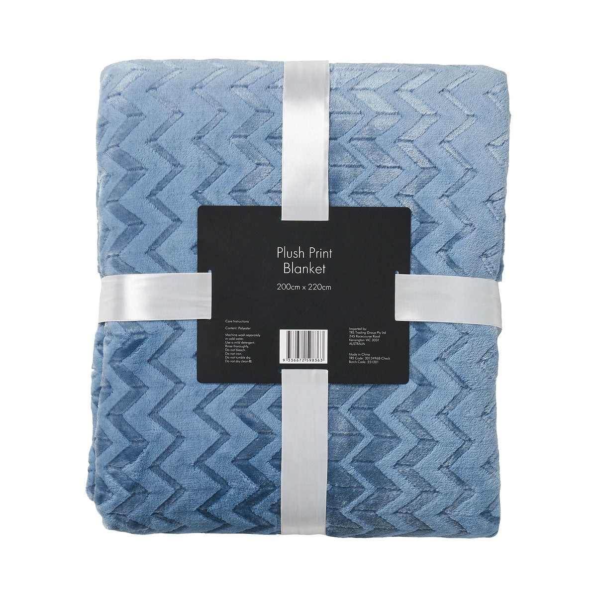 Plush Jacquard Blanket Blue/Pink 200x220cm