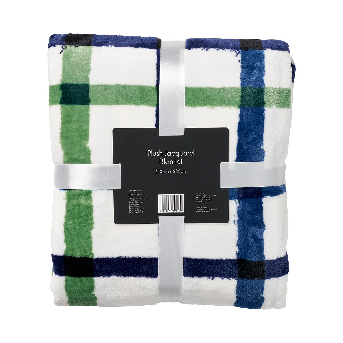 Plush Printed Blanket Check/Floral 200x220cm