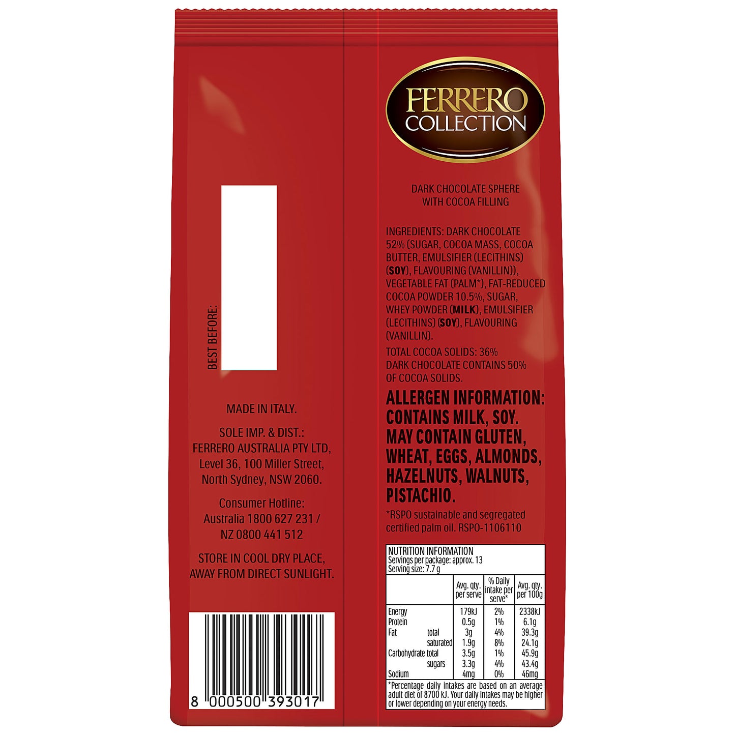 Ferrero Sphere Dark Choc Balls 100g