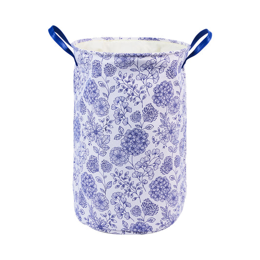 Round Hamper Blue Floral
