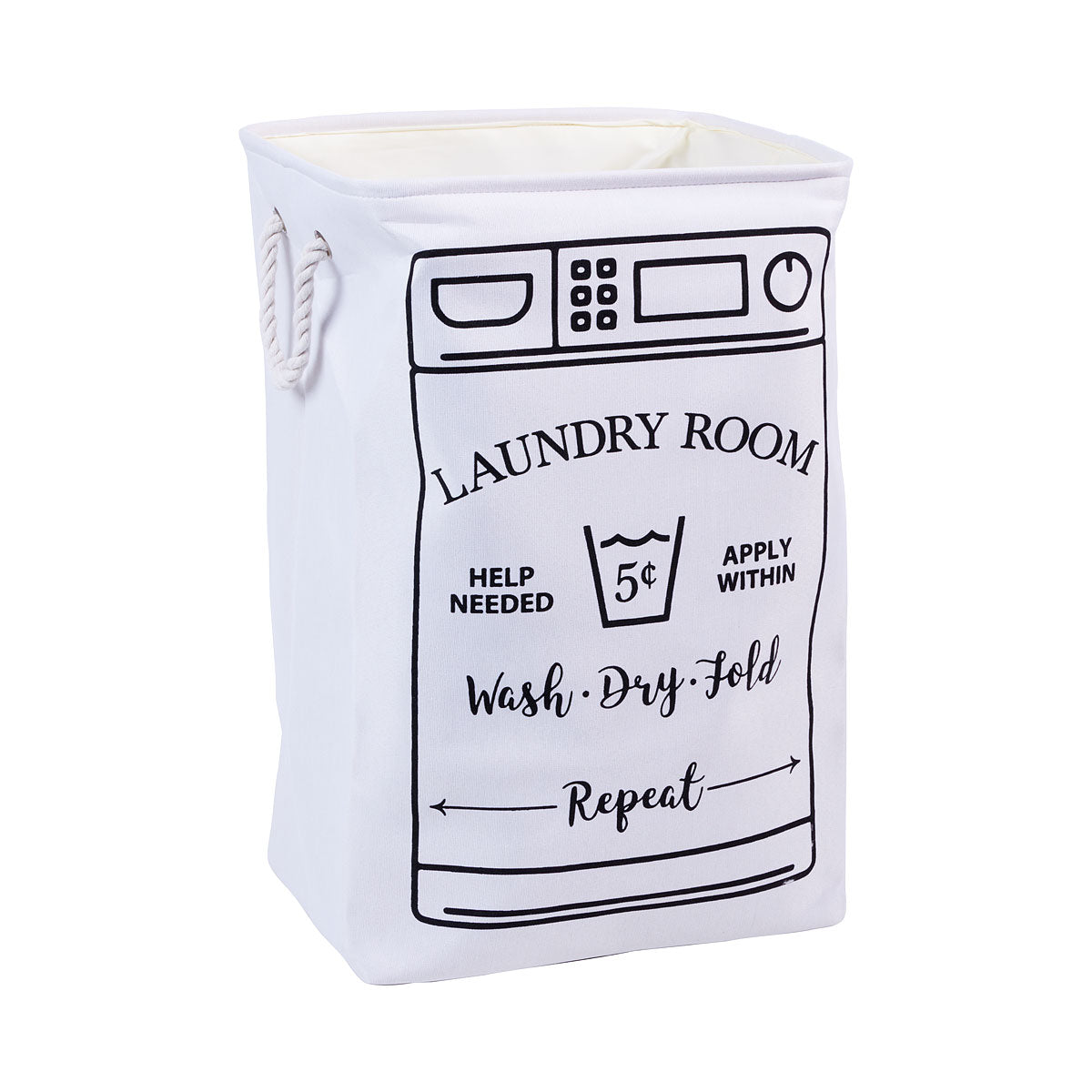 Rectangular Hamper Laundry Rules Cream