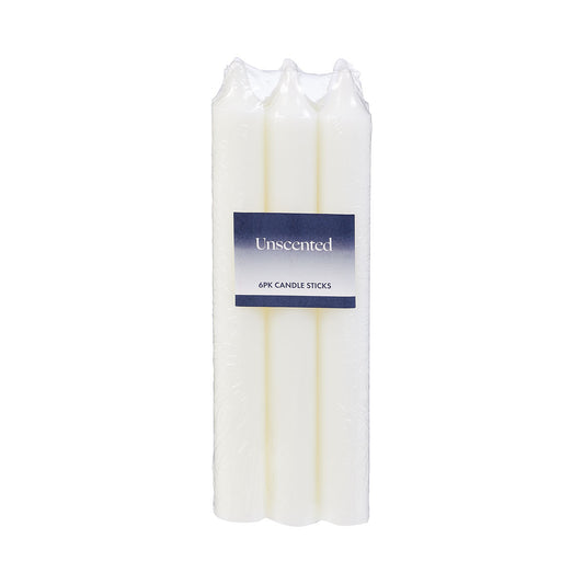 Candle Sticks Unscented 6pk