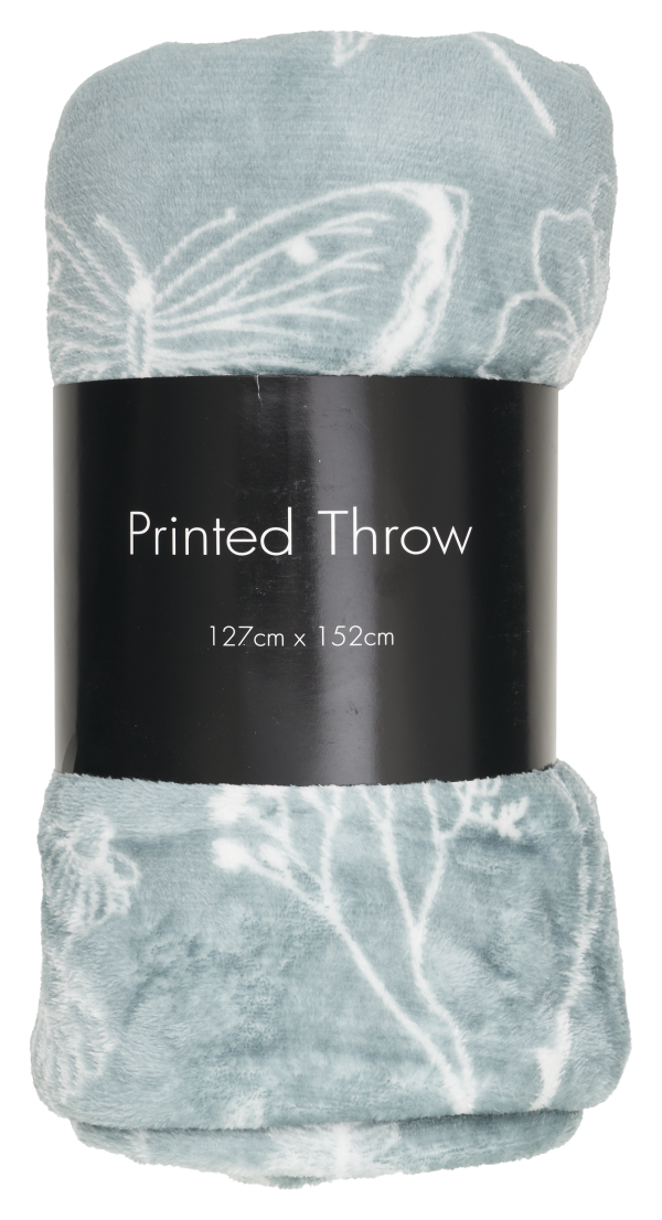 Plush Throw Printed 127x152cm Assorted