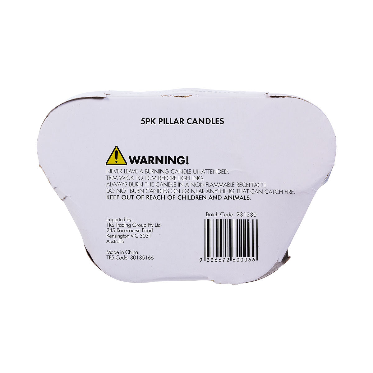 Pillar Candle Unscented 5pk
