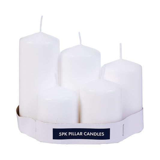 Pillar Candle Unscented 5pk