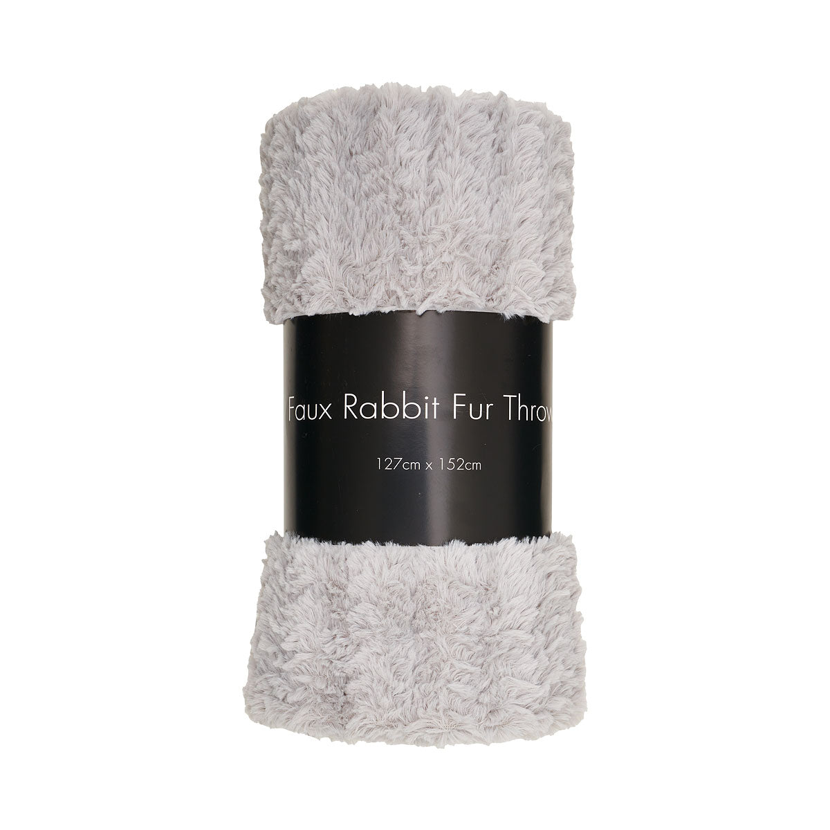 Faux Rabbit Throw Patterned Silver/Pink 127x152cm