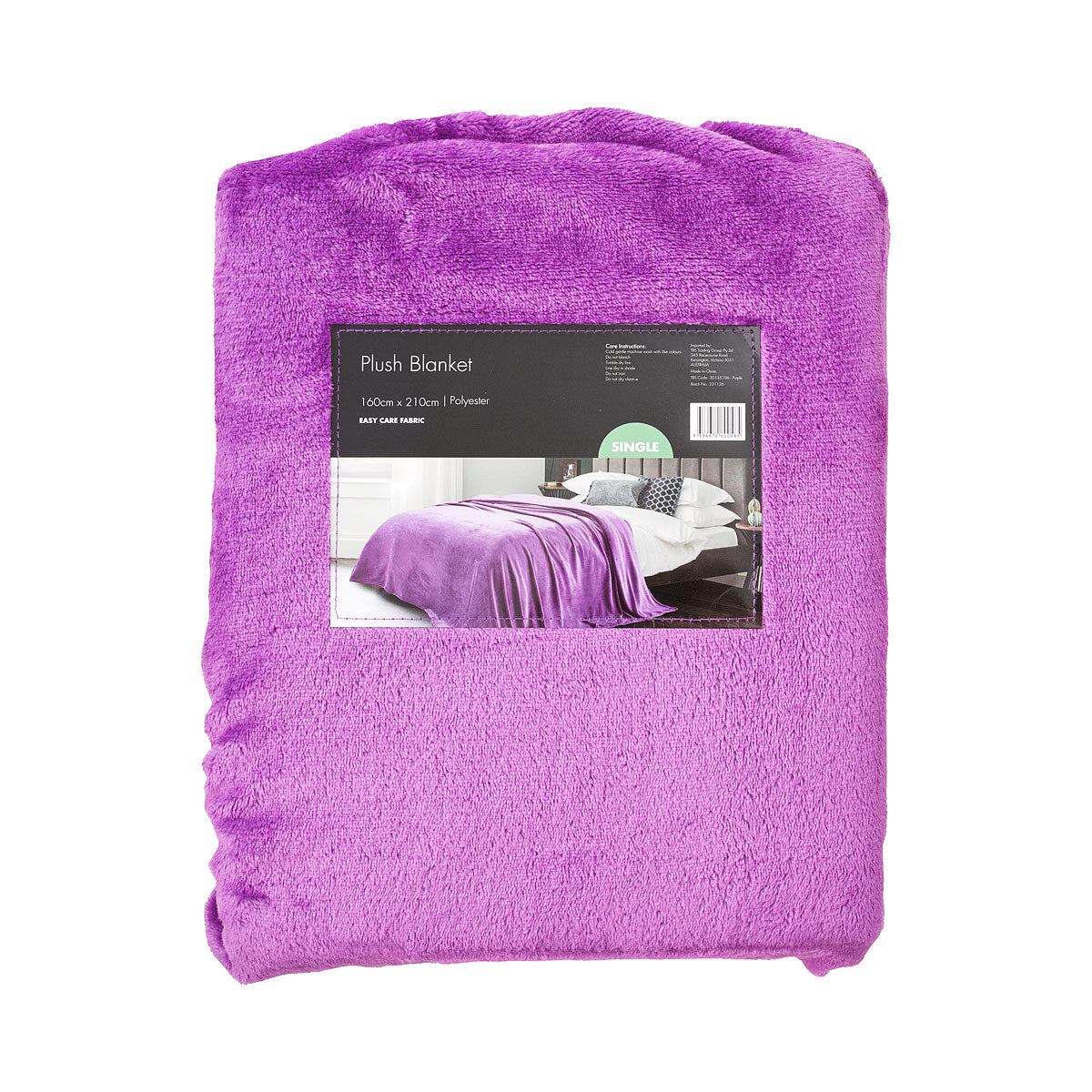 Plush Blanket Navy/Green/Purple SB 160x210cm