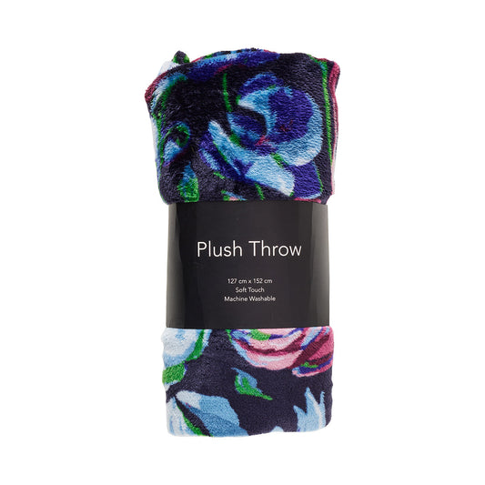 Midnight Garden Plush Throw Print 127x152cm Assorted