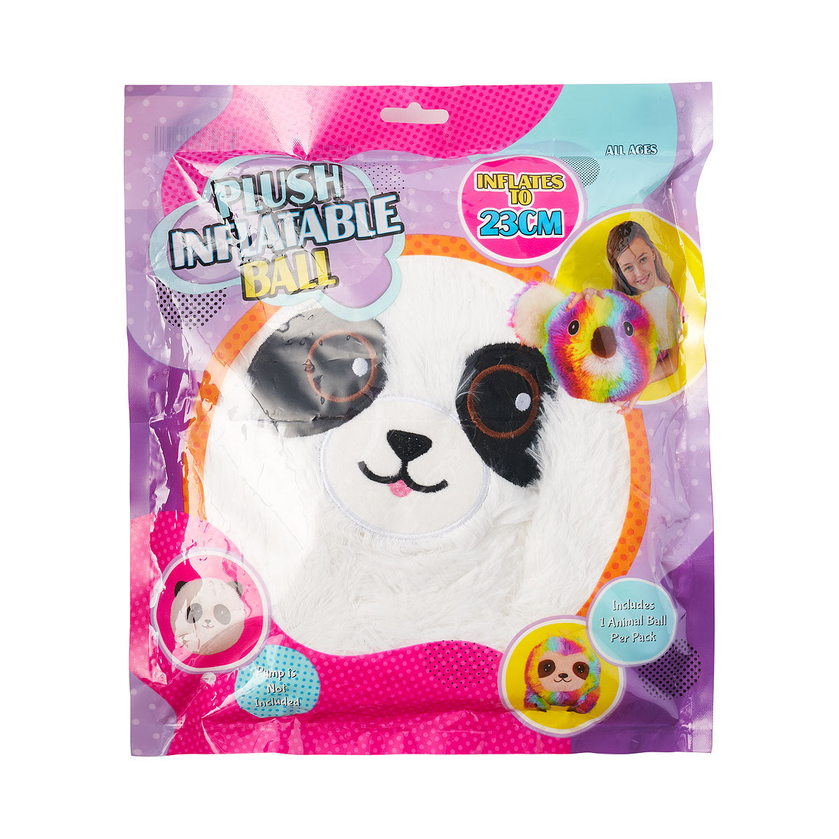 Plush Inflatable Ball 23cm Assorted