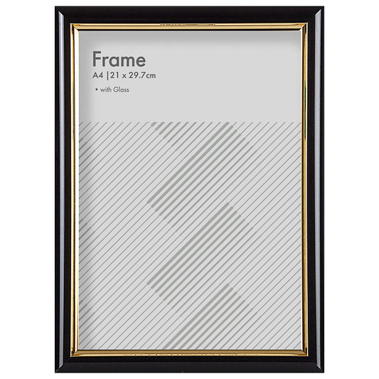 A4 Black & Gold Certificate Frame