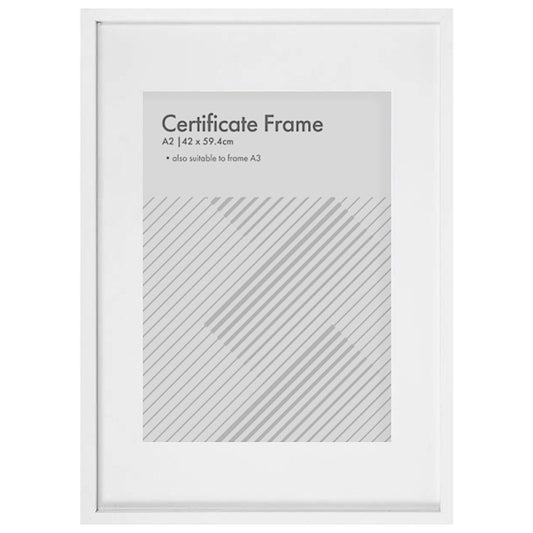 A2 White & Black Certificate Frame