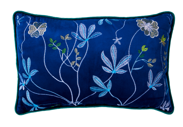 Velvet Embellished Cushion Garden 30x45cm