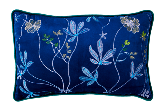 Velvet Embellished Cushion Garden 30x45cm
