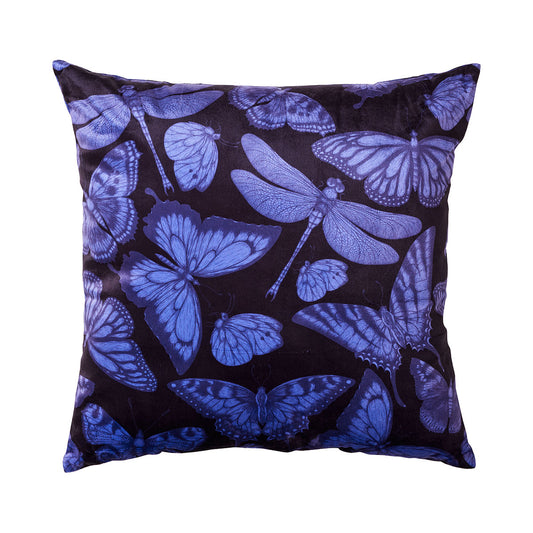 Velvet Print Cushion Butterflies 42cm