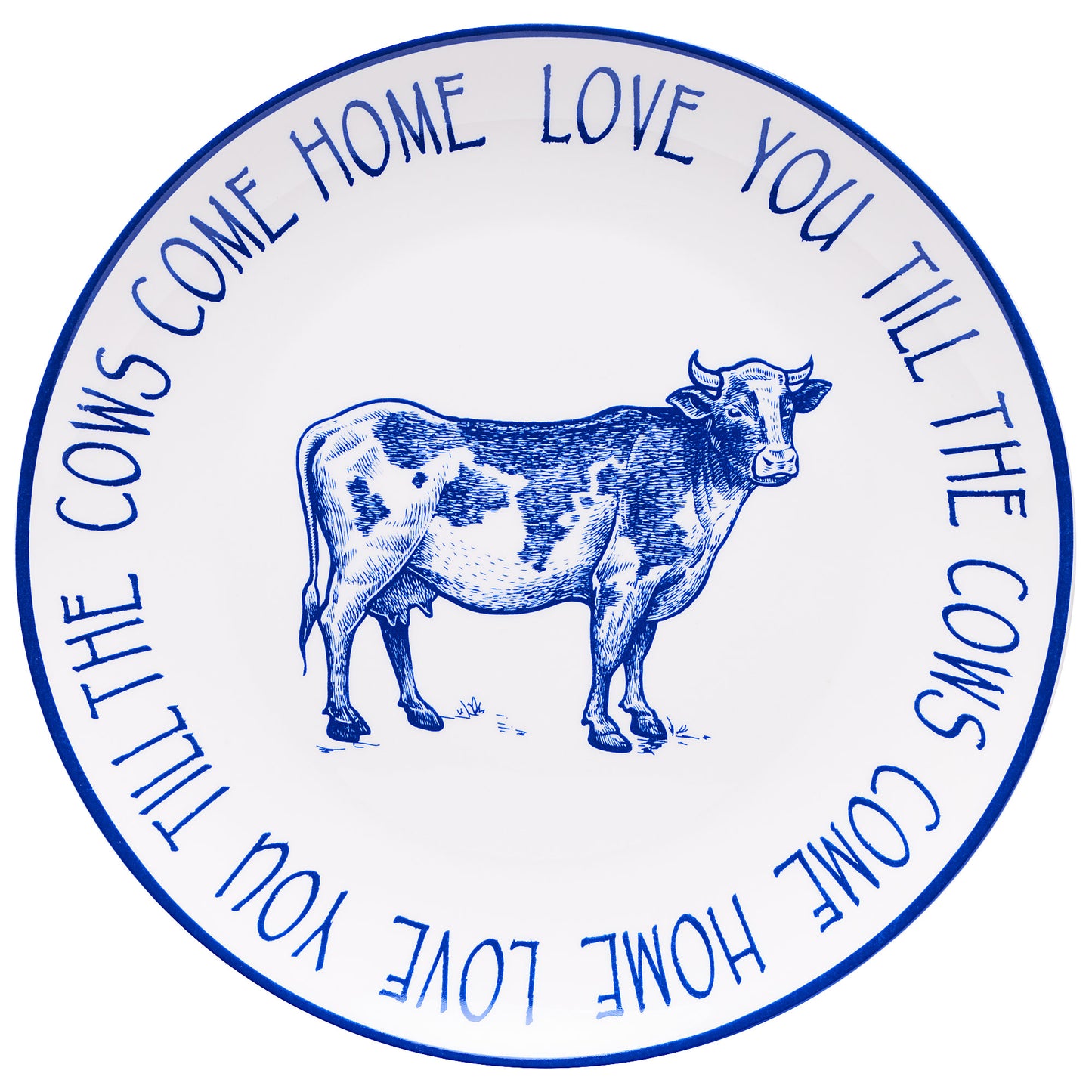 Farm Animals Dinner Plate Blue Assorted