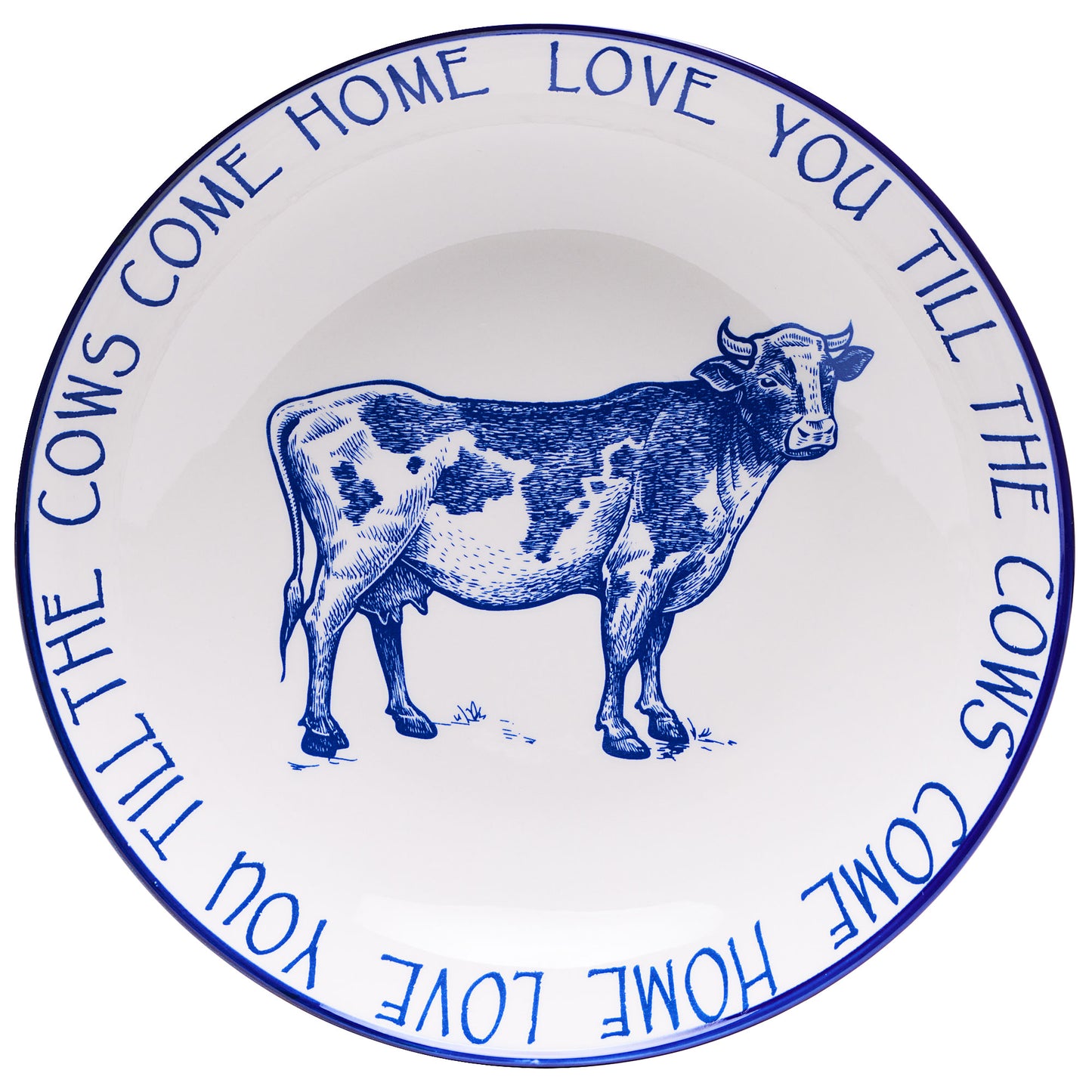 Farm Animals Pasta Bowl Blue Assorted