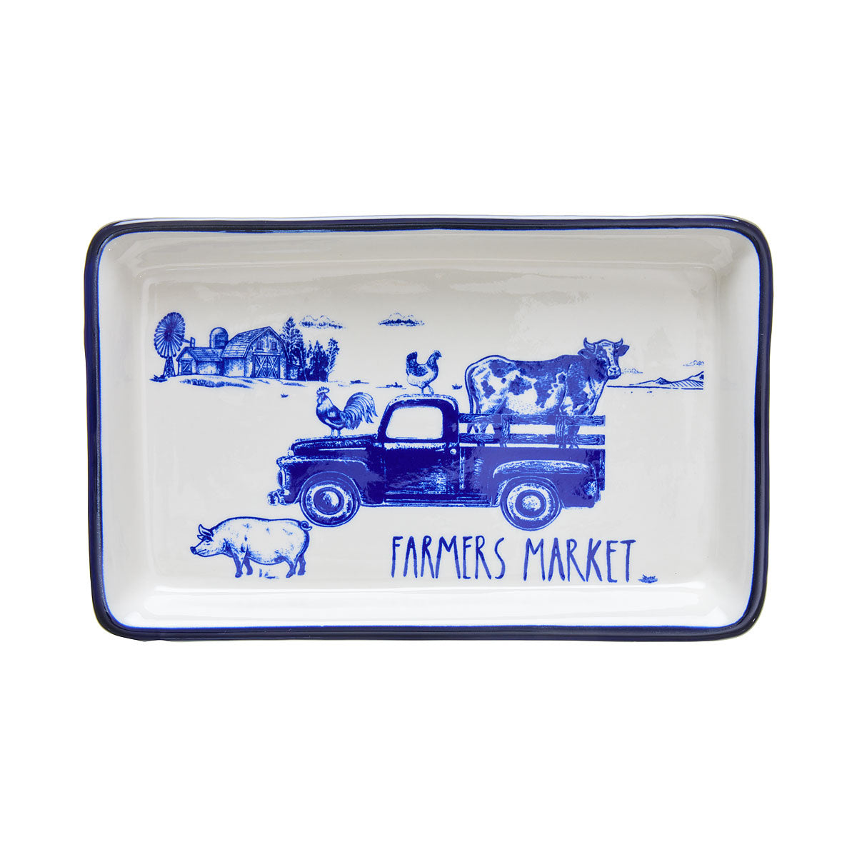 Farm Animals Platter Blue Assorted 25x15cm