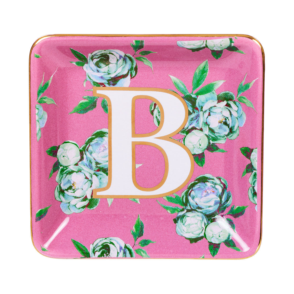 Trinket Dish Monogram Garden 10cm