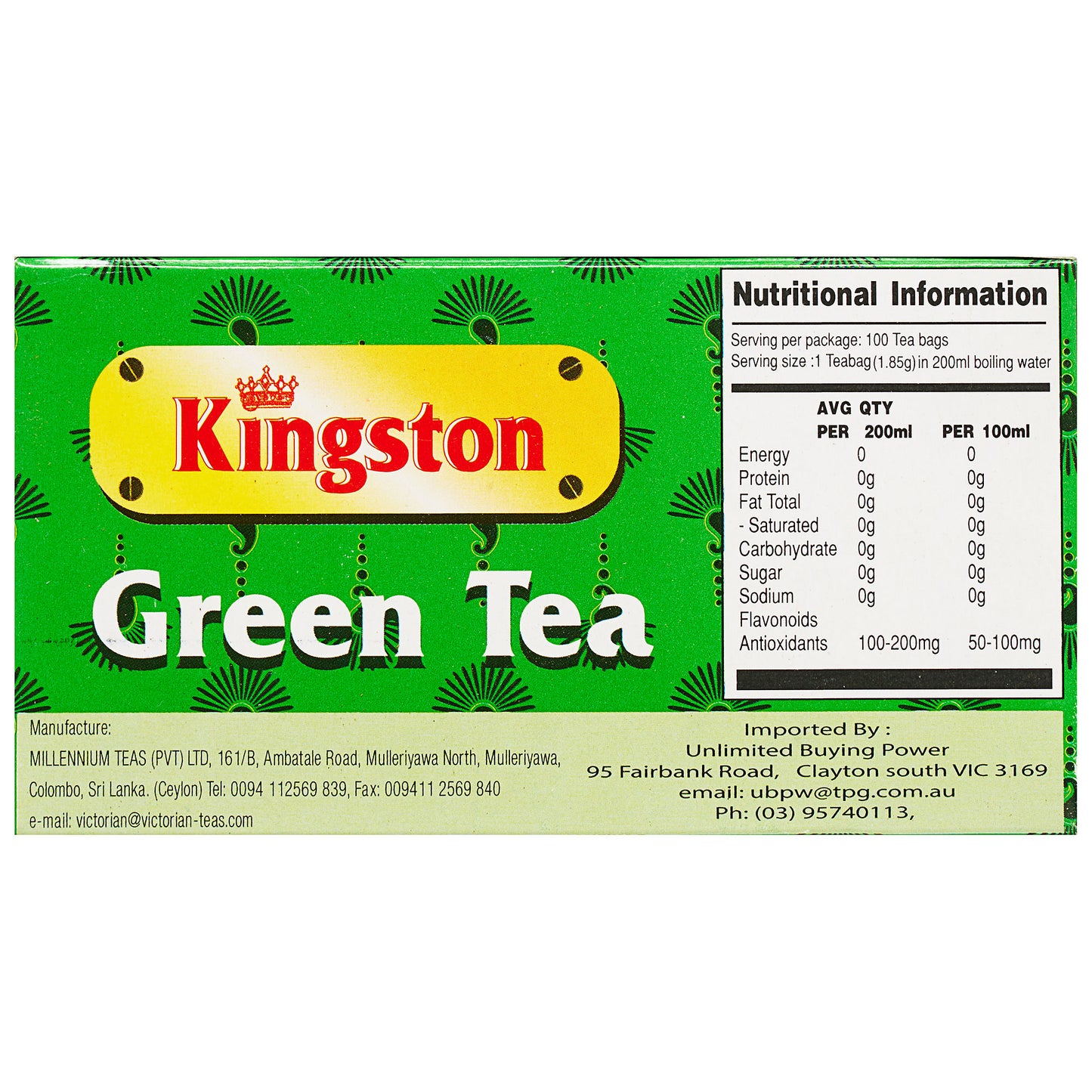 Kingston Green Tea 100pk