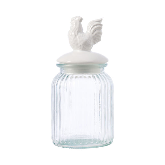 Rooster Glass Storage Jar 1000mL