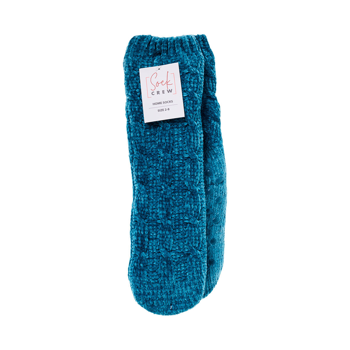 Chenille Sherpa Socks Pink & Emerald