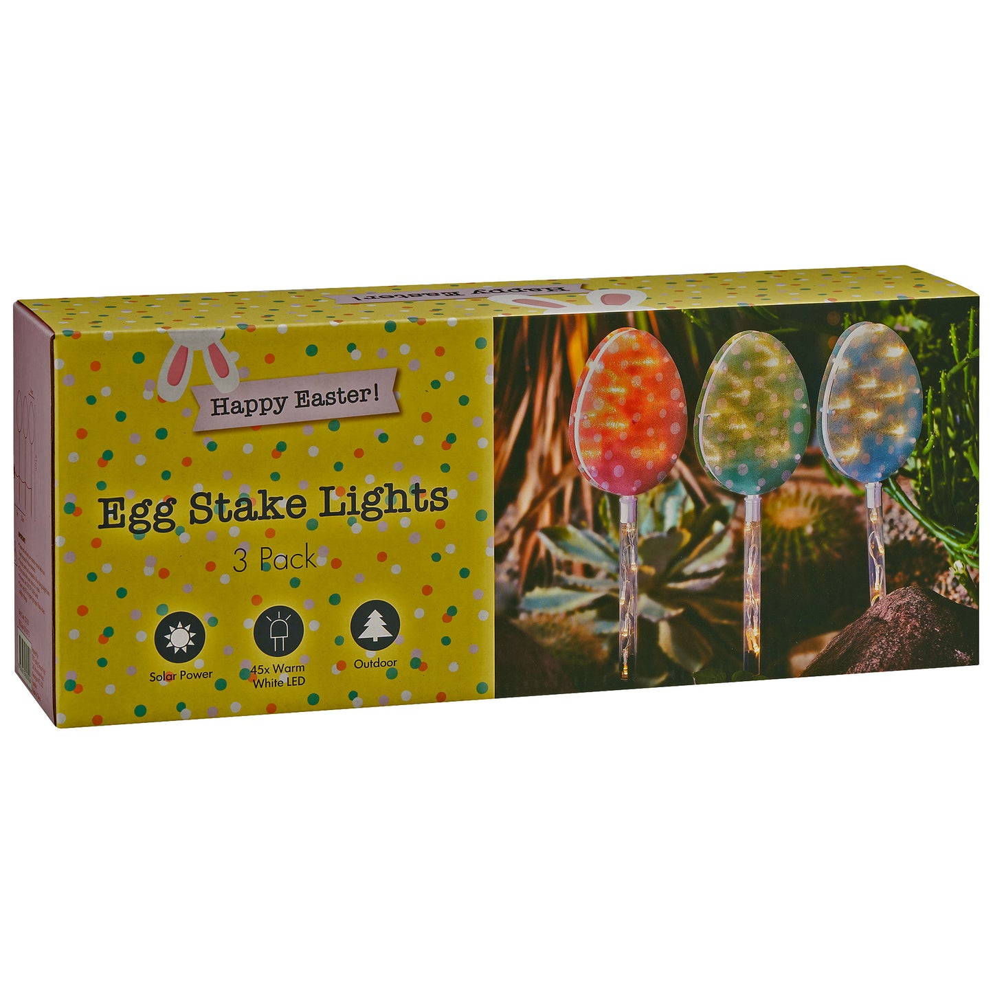 Easter Bunny/Egg Solar Light 3pk