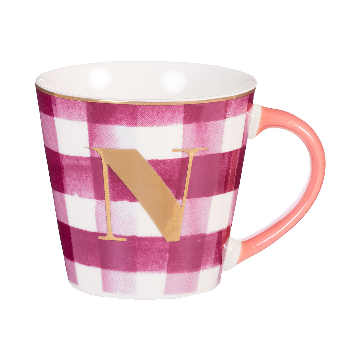 Gingham Mug Monogram BHN 350mL