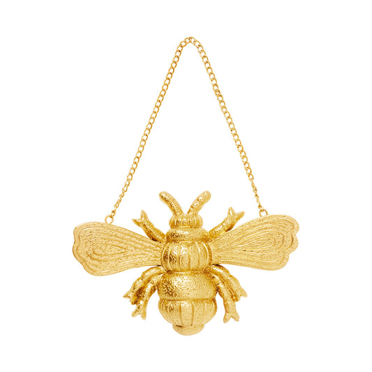 Resin Hanging Bee Ornament Gold