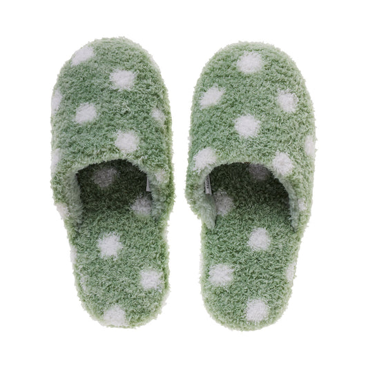 Terry Polka Dot Scuffs Mint