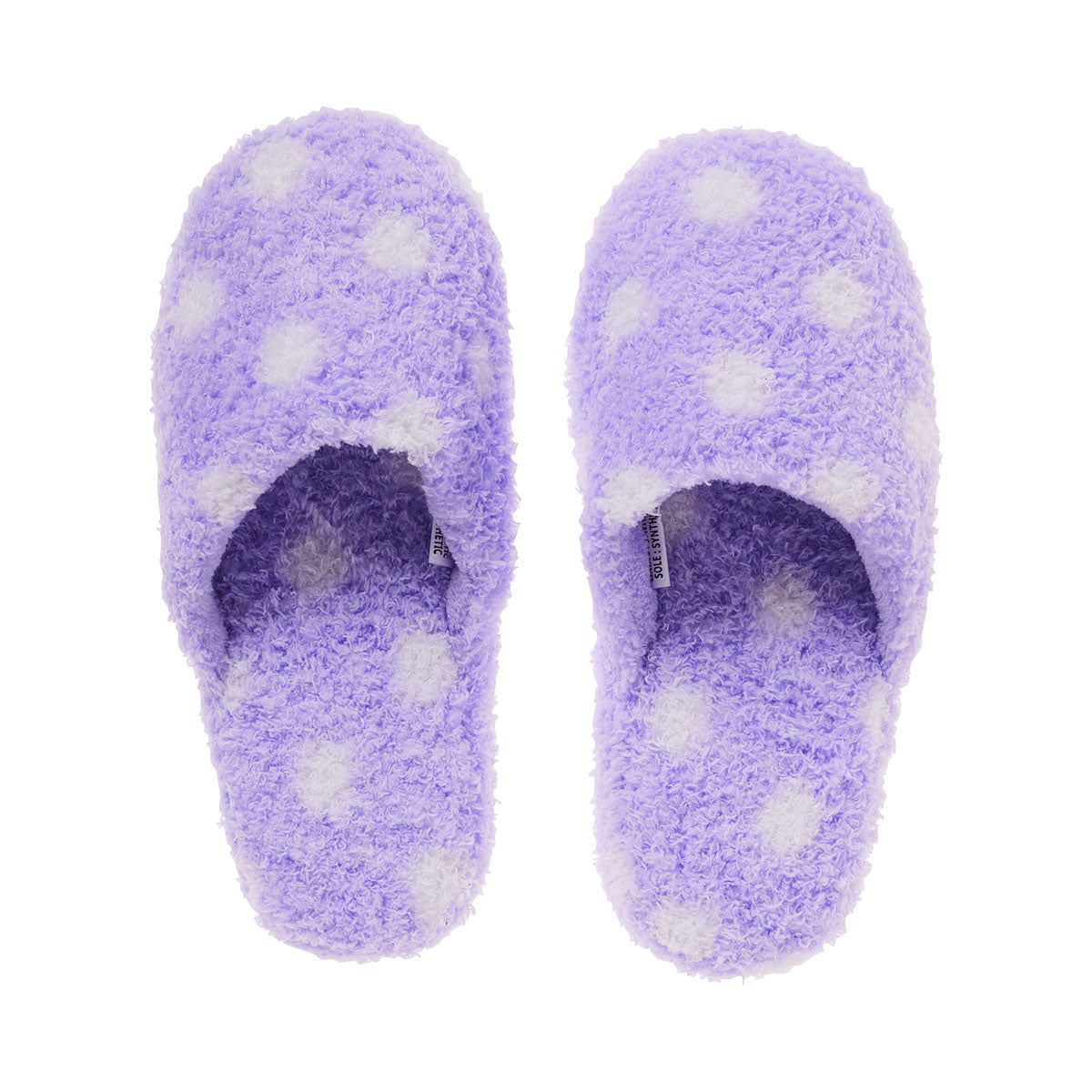 Terry Polka Dot Scuffs Lavender