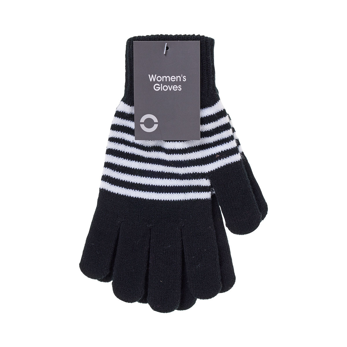Gloves Striped Black/White/Taupe