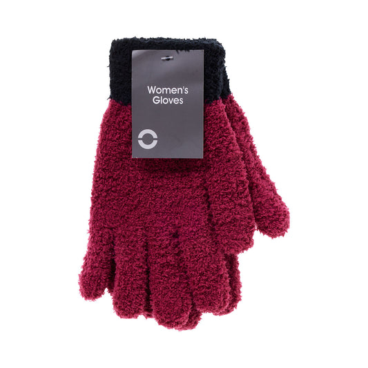 Butter Yarn Gloves Red & Grey