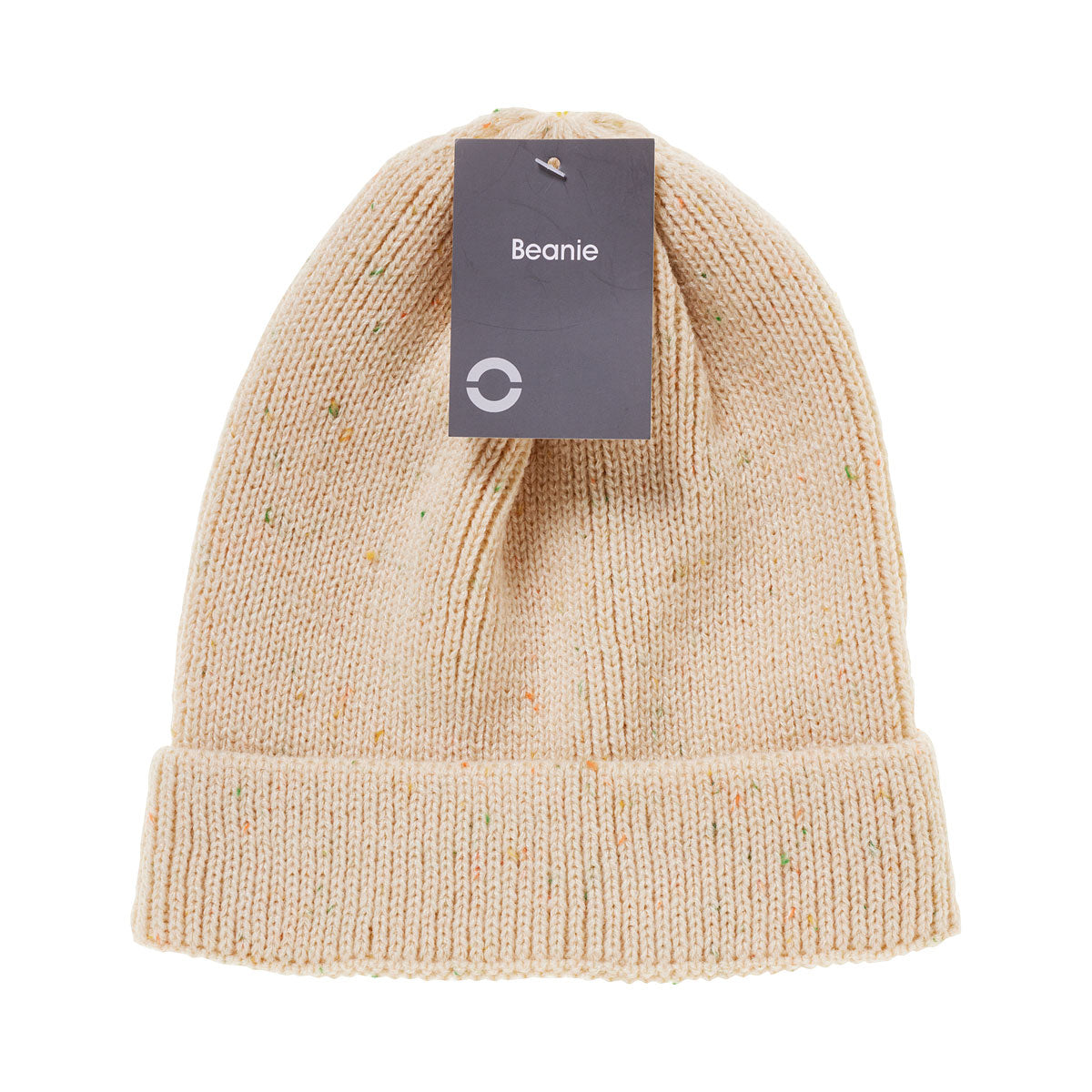 Ribbed Beanie Black & Neutral