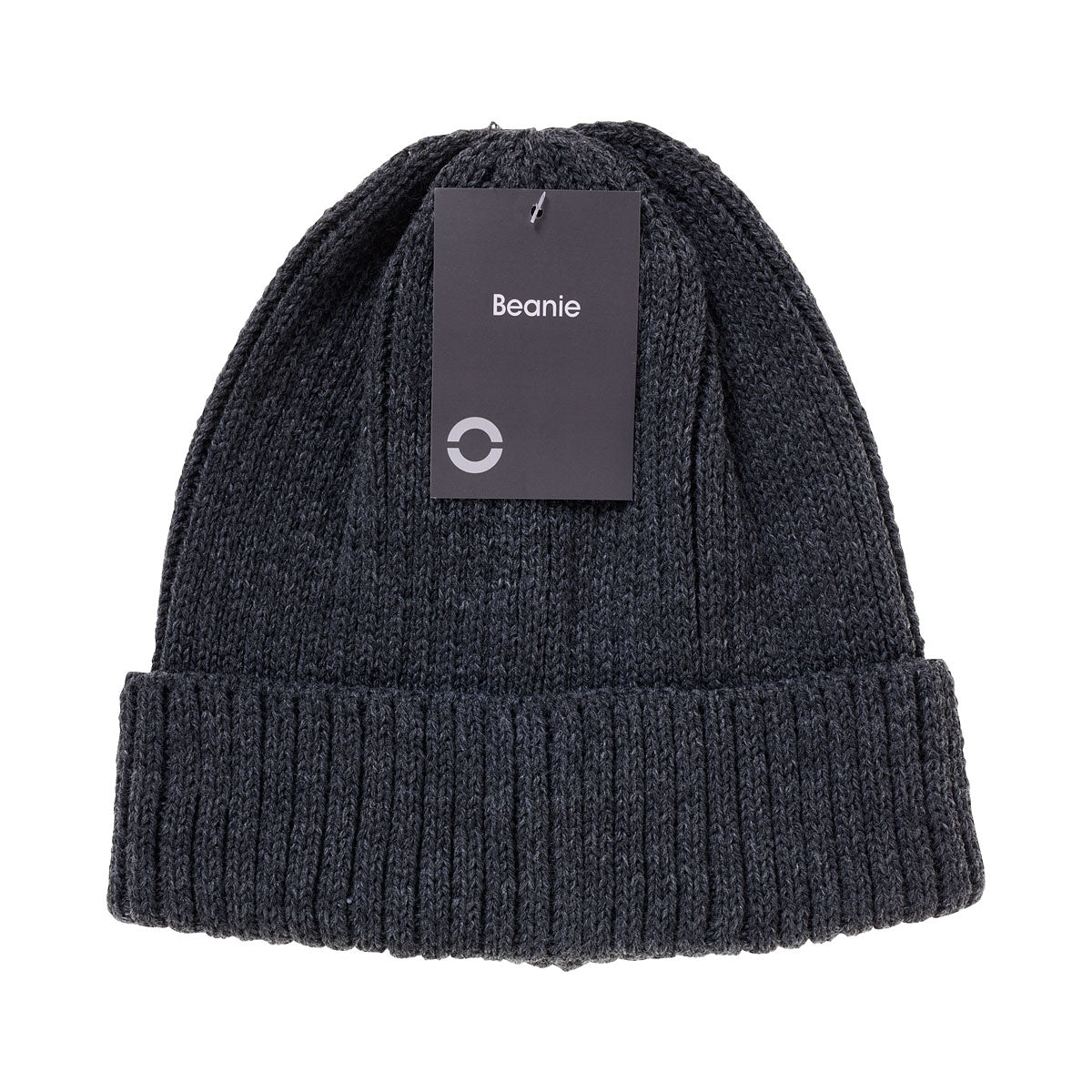Ribbed Beanie Black & Charcoal